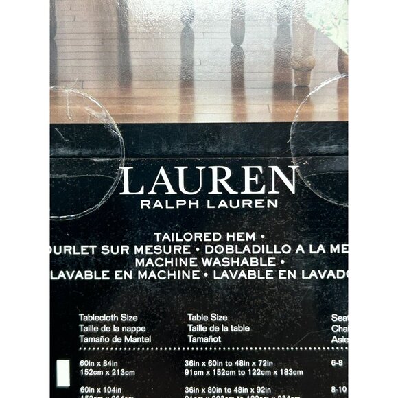 NEW Lauren Ralph Lauren Christmas Tablecloth 60x84 Rectangle Holly Berry Green R - Picture 5 of 5